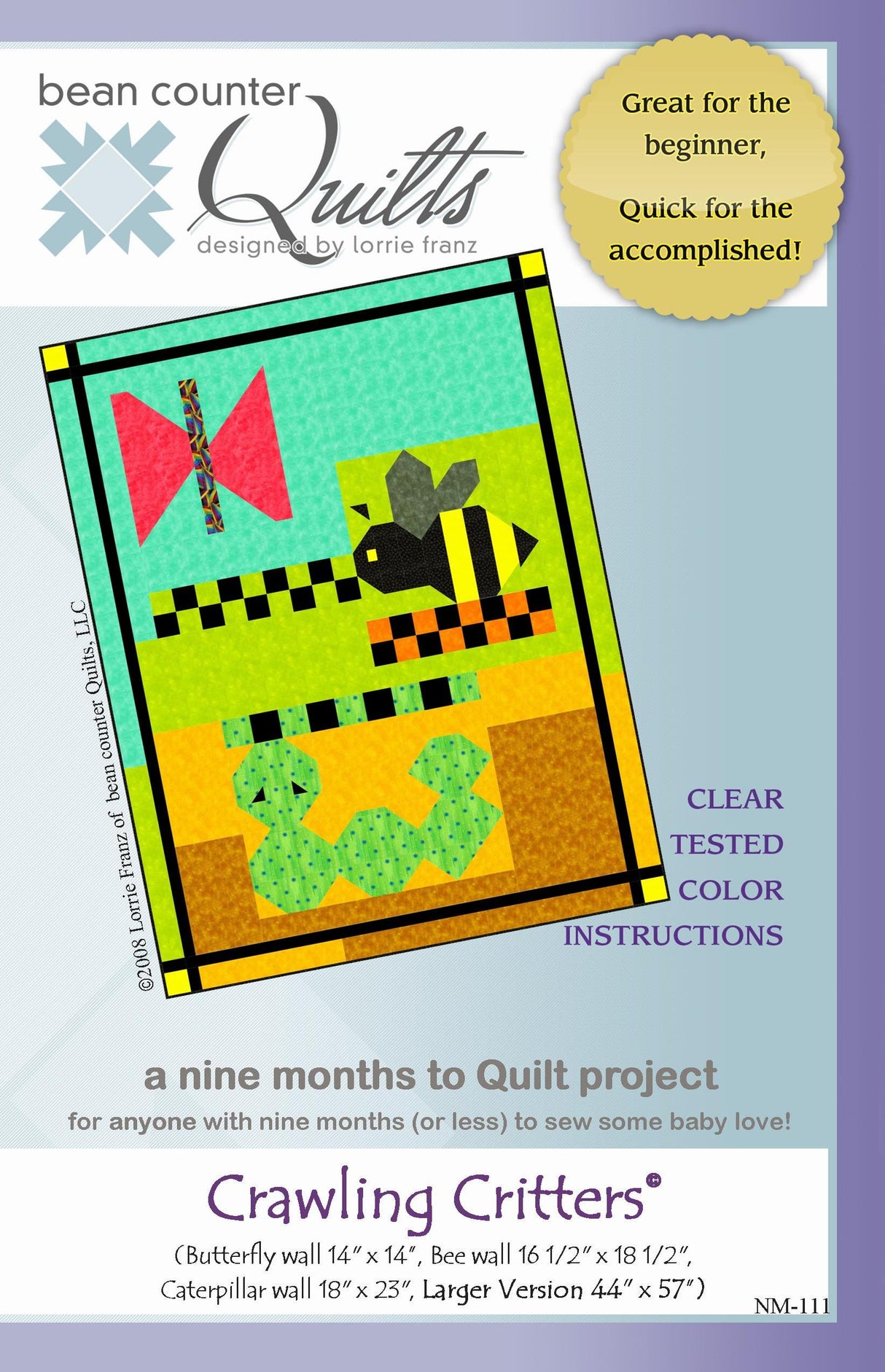Crawling Critters Quilt Pattern by Bean Counter Quilts