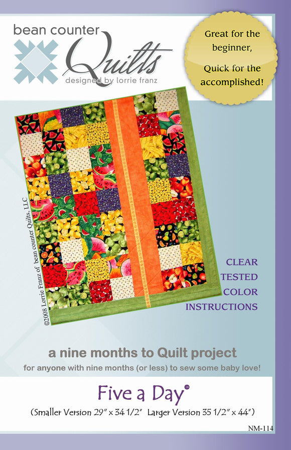Five A Day Quilt Pattern by Bean Counter Quilts