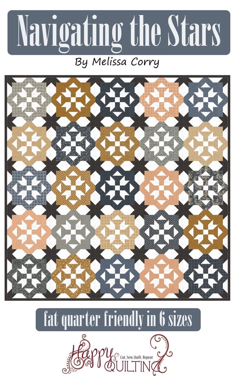 Navigating The Stars Downloadable Pattern by Happy Quilting Melissa Corry