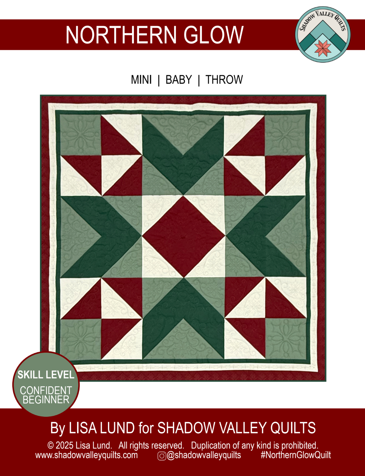 Northern Glow Downloadable Pattern by Shadow Valley Quilts