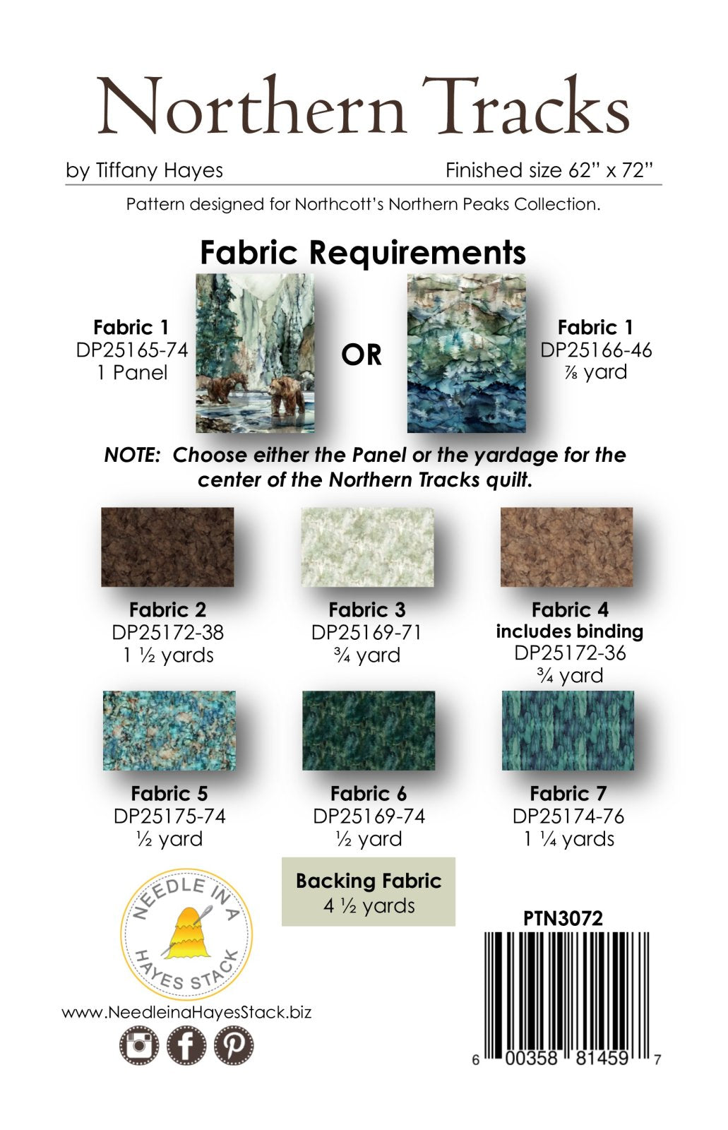 Back of the Northern Tracks Downloadable Pattern by Needle In A Hayes Stack