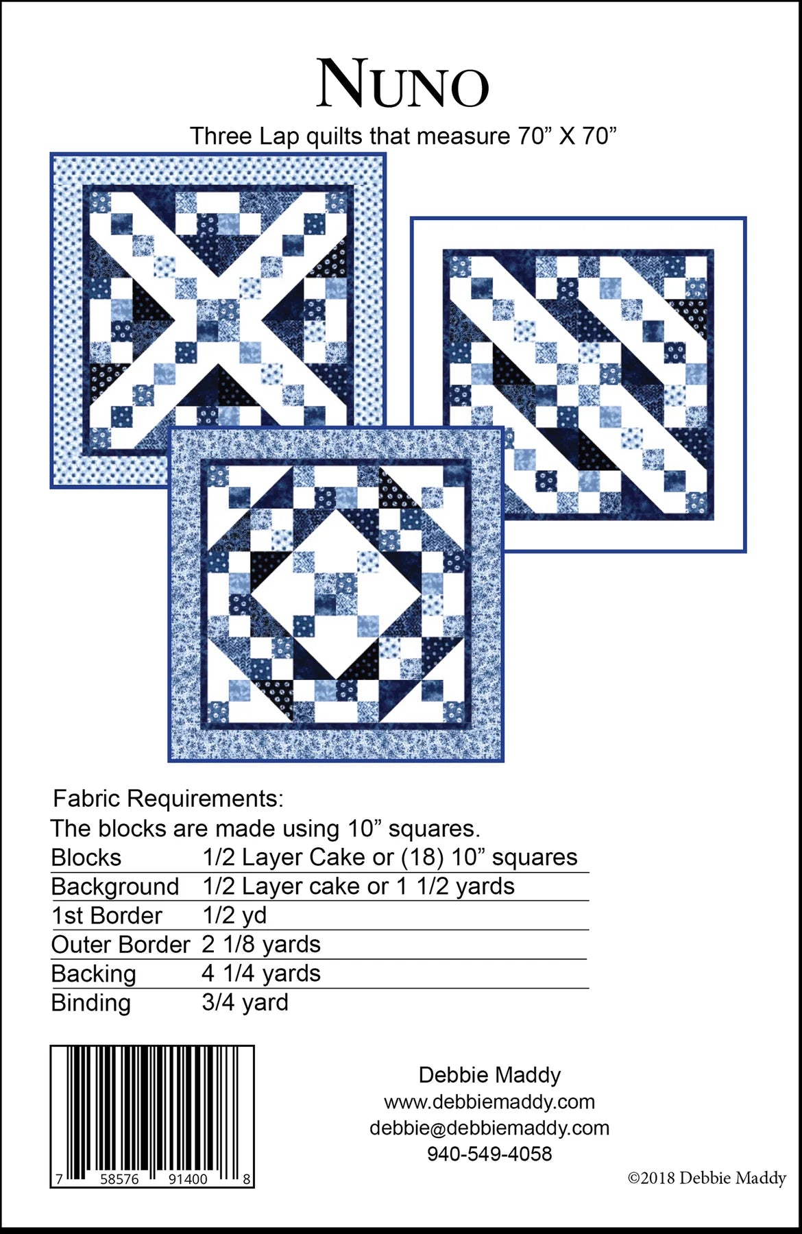 Back of the Nuno Quilt Pattern by Calico Carriage