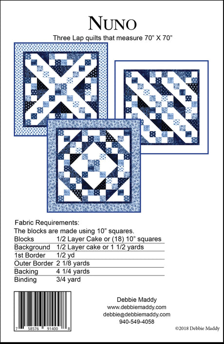 Back of the Nuno Quilt Pattern by Calico Carriage