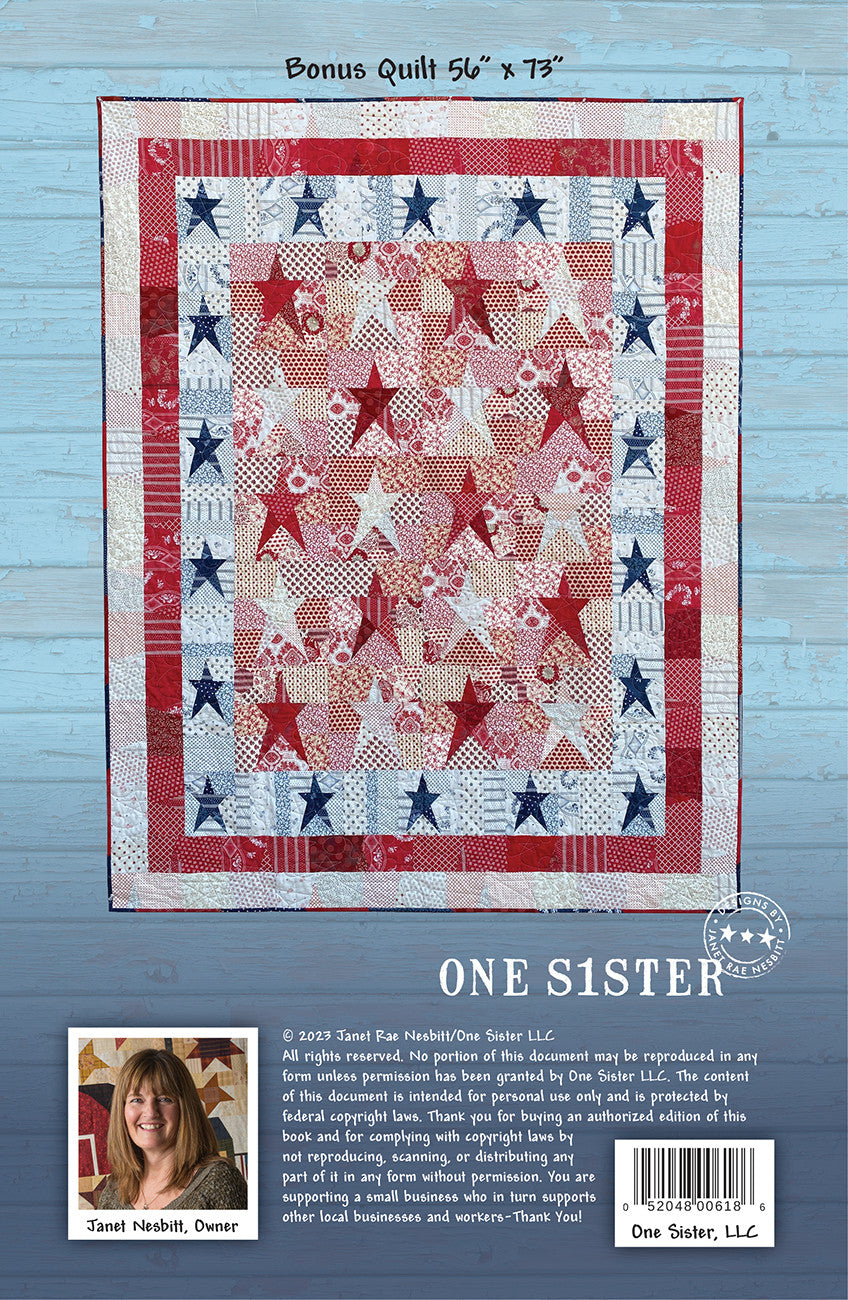 Back of the Crazy Stars & Stripes Pattern by One Sister