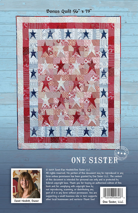 Back of the Crazy Stars & Stripes Pattern by One Sister