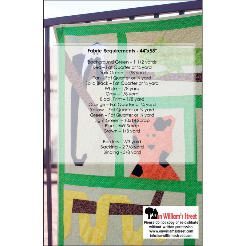 Back of the In the Rainforest Quilt Pattern by On Williams Street