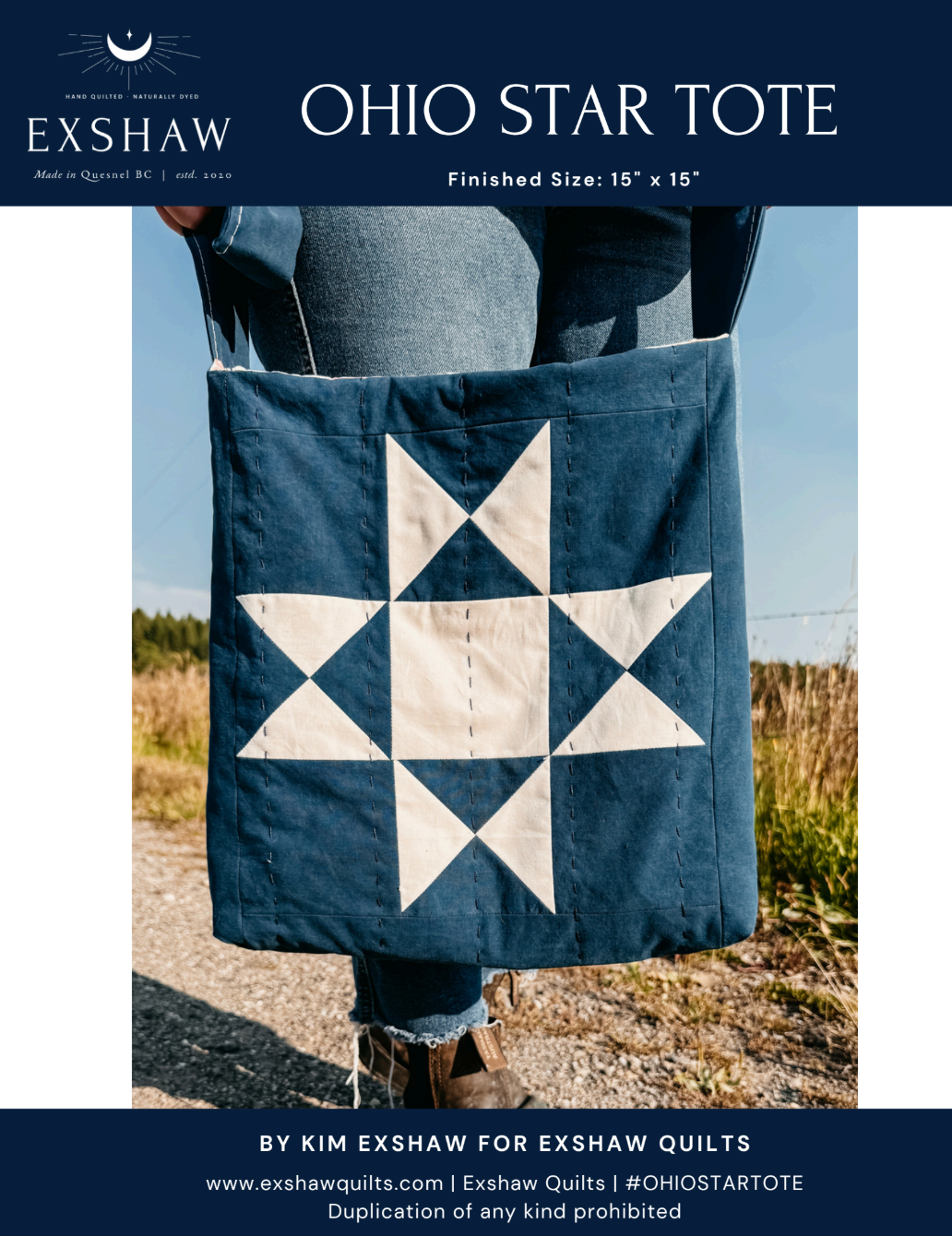 Ohio Star Tote Downloadable Pattern by Exshaw Quilts