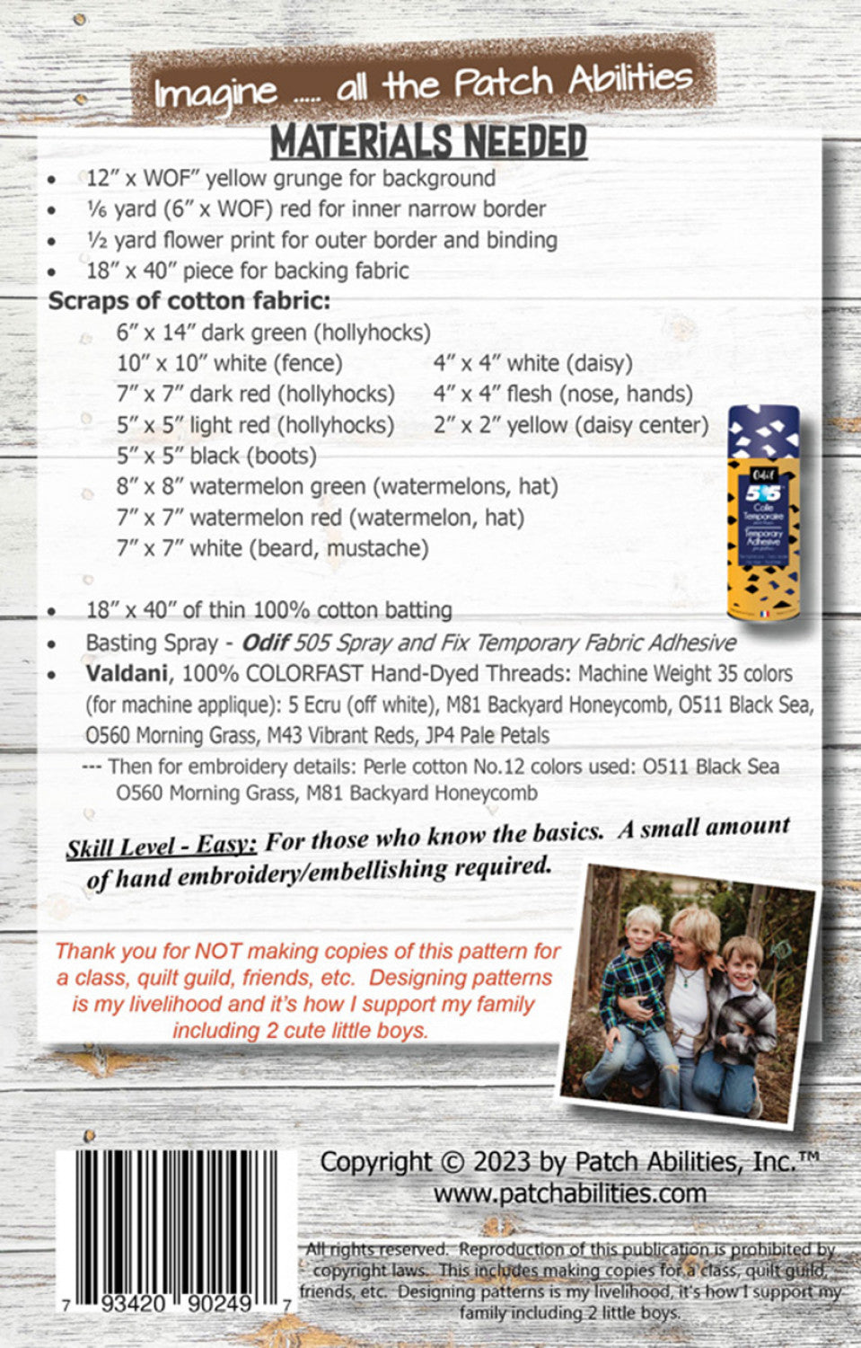 Back of the Home With a Sticky Gnome Pattern by Patch Abilities - Patterns