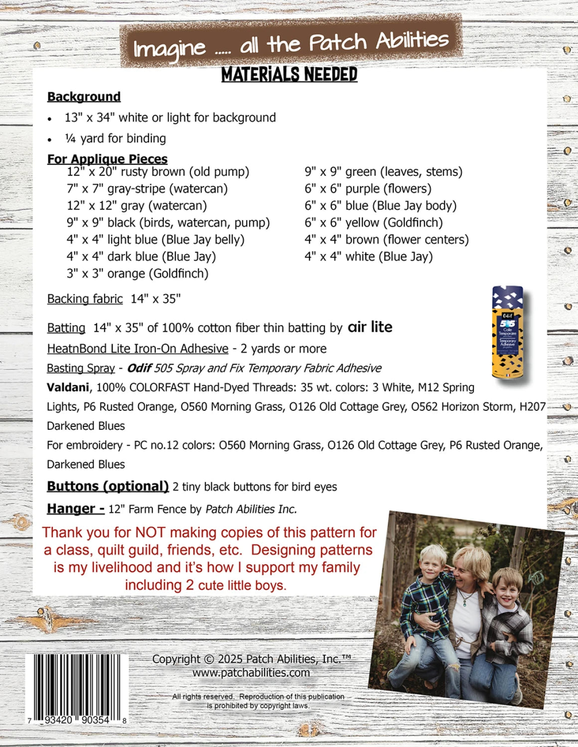 Back of the Ole' Rusty Pump Pattern by Patch Abilities - Patterns