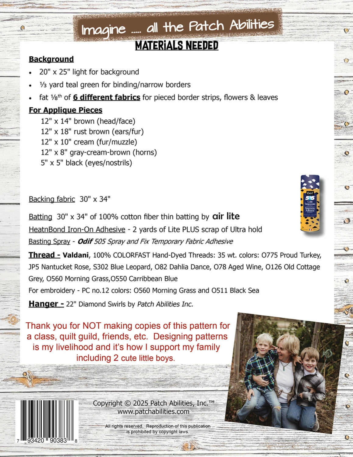 Back of the Highland Cow Pattern by Patch Abilities - Patterns