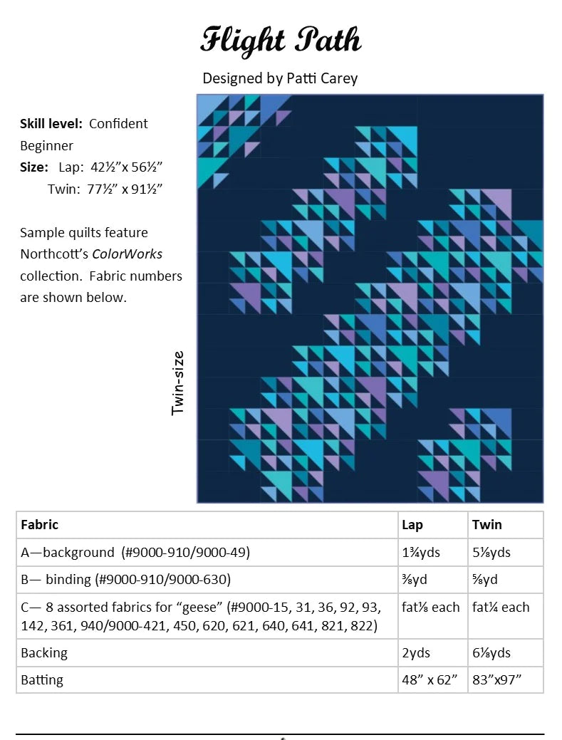 Flight Path Quilt Pattern