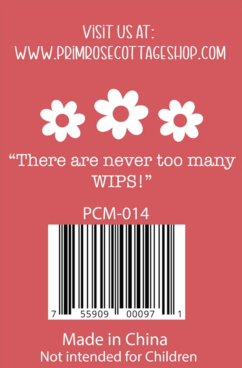 Back of the Work In Progress Charms by Primrose Cottage