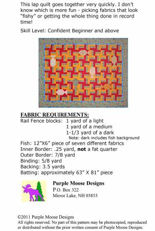 Back of the Fish Frenzy Quilt Pattern by Purple Moose Designs