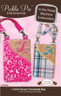 Cork Corner Crossbody Bags In the Hoop Machine Embroidery Design by Pickle Pie Designs