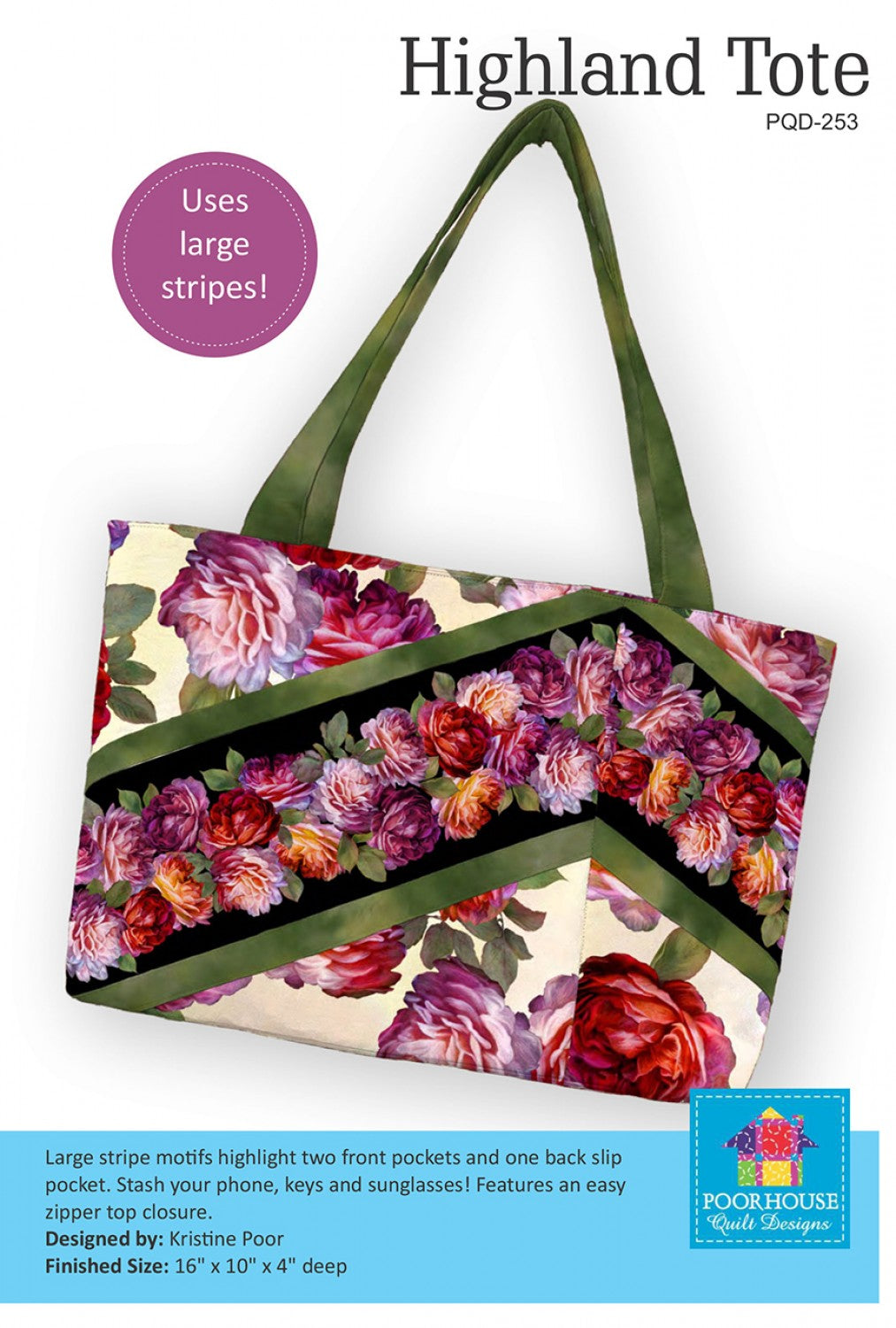 Highland Tote Pattern by Poorhouse Quilt Designs