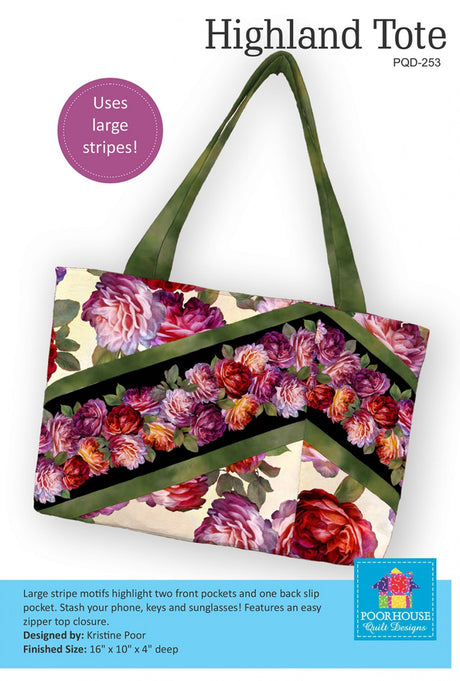 Highland Tote Pattern by Poorhouse Quilt Designs