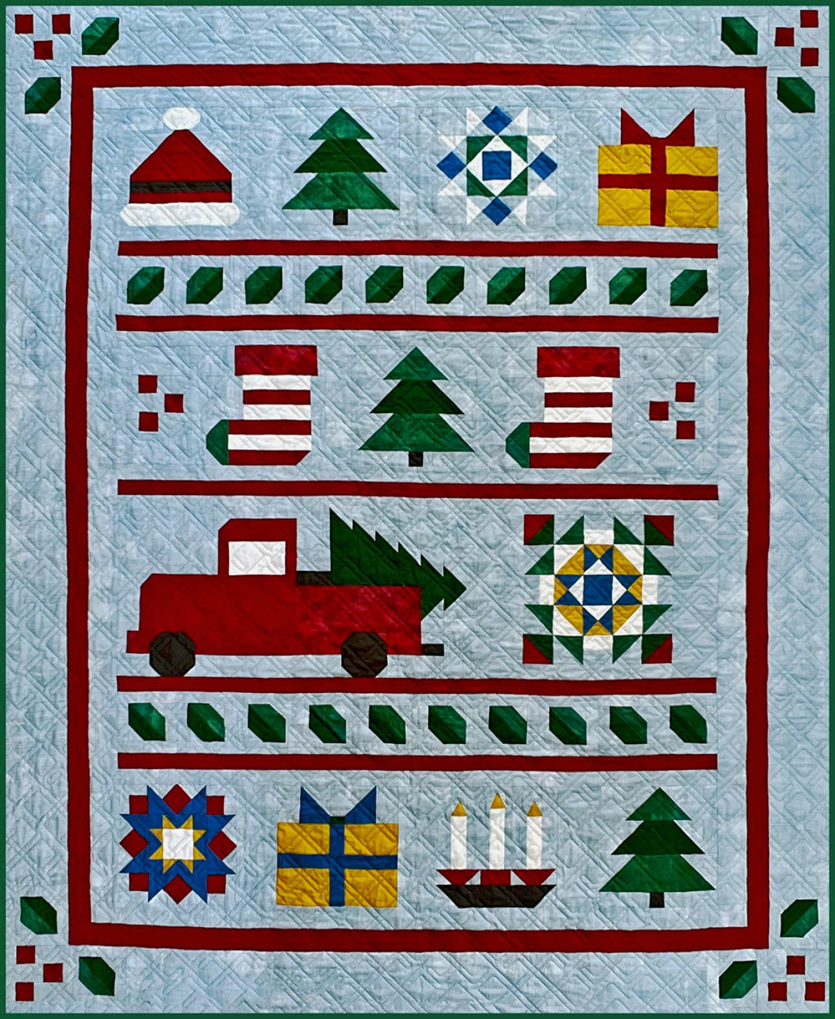 Jingle Bell Pines Block of the Month Quilt Pattern by Poorhouse Quilt Designs