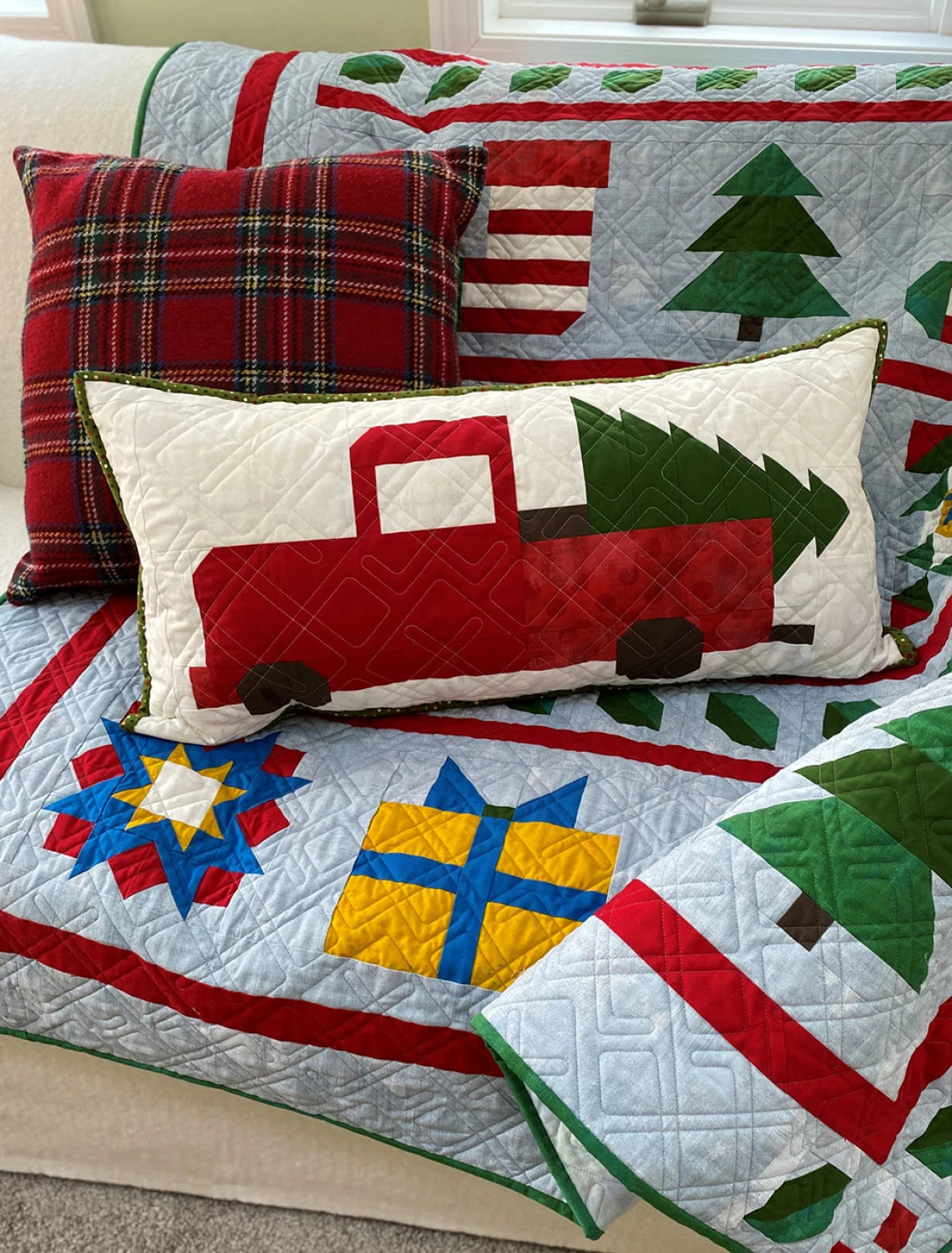 Jingle Bell Pines Block of the Month Quilt Pattern by Poorhouse Quilt Designs