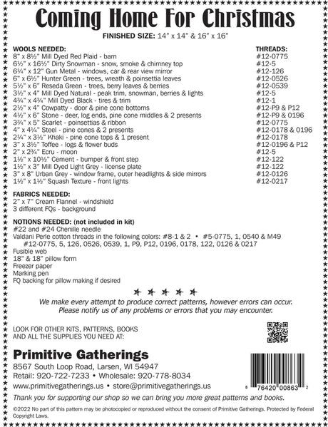 Back of the Coming Home For Christmas by Primitive Gatherings