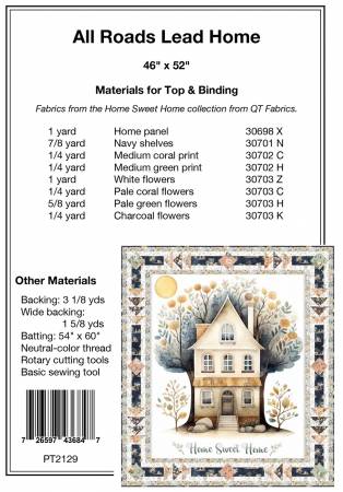 Back of the All Roads Lead Home Quilt Pattern by Pine Tree Country Quilts