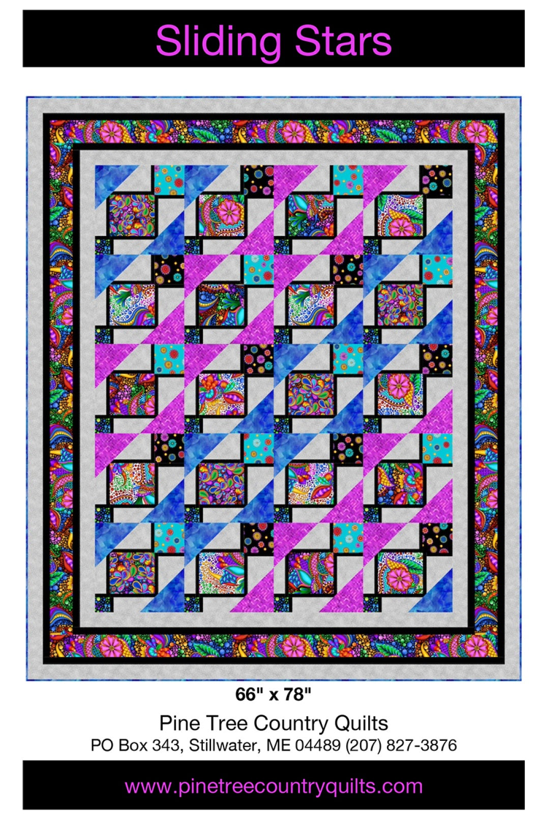Sliding Stars Quilt Pattern by Pine Tree Country Quilts