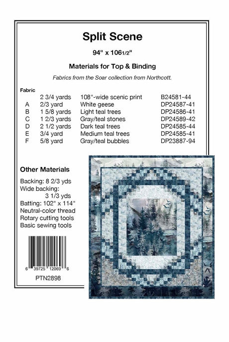 Back of the Split Scene Quilt Pattern by Pine Tree Country Quilts