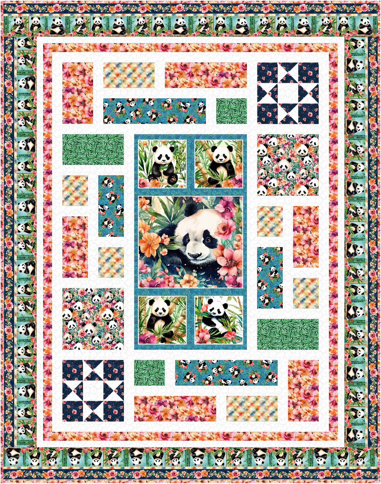 Panda Paradise Downloadable Pattern By Needle In A Hayes Stack