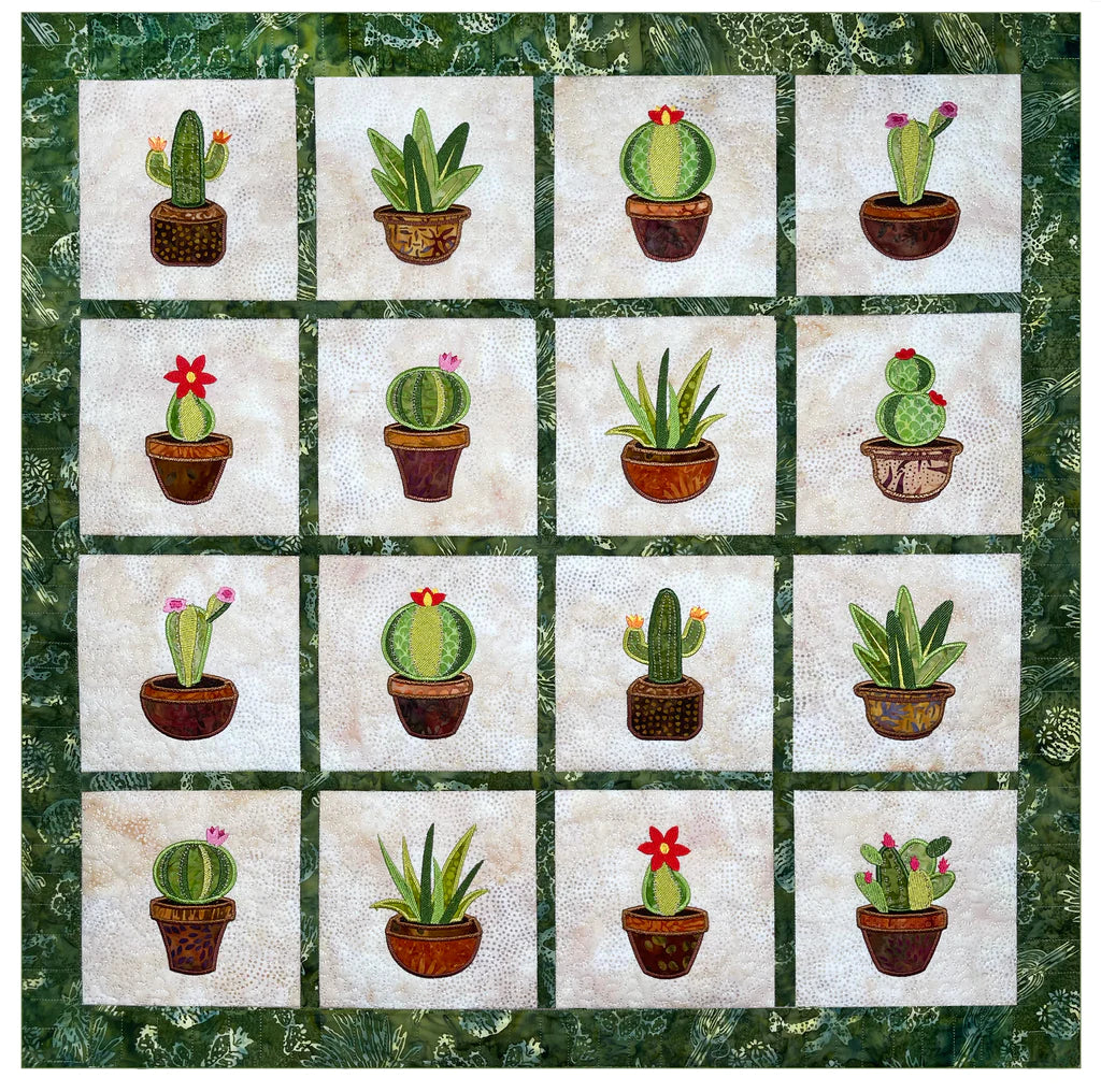 Petite Cacti Wall Hanging Downloadable Pattern by Fabric Confetti