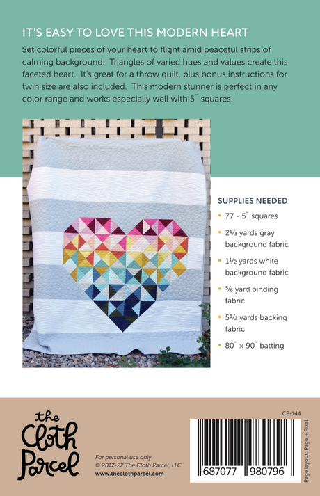 Piece & Love Downloadable Pattern by Cloth Parcel