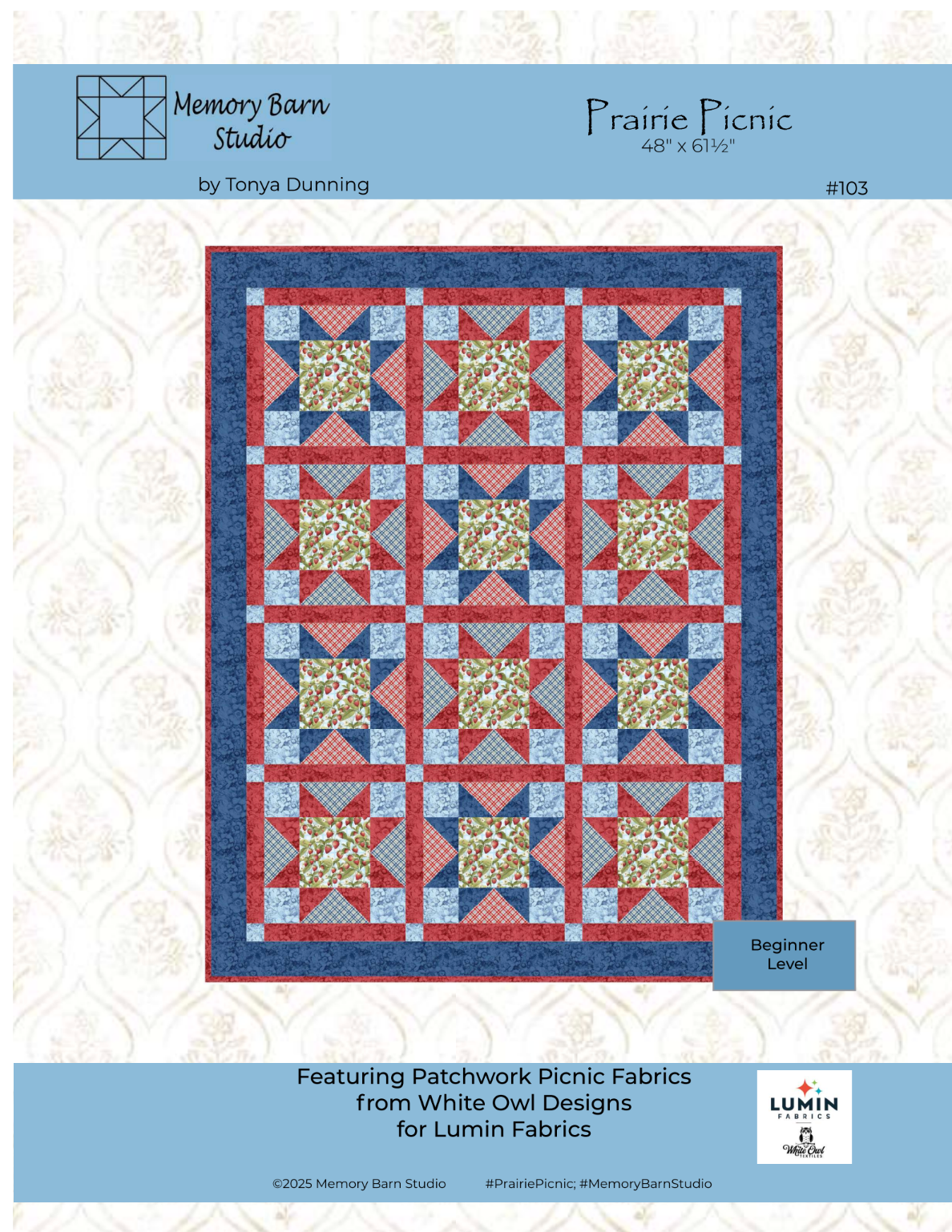 Prairie Picnic Downloadable Pattern by Memory Bard Studio