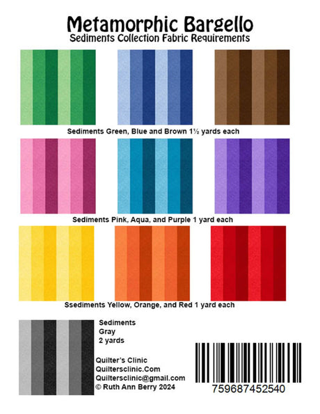 Back of the Metamorphic Bargello Quilt Pattern by Quilters Clinic