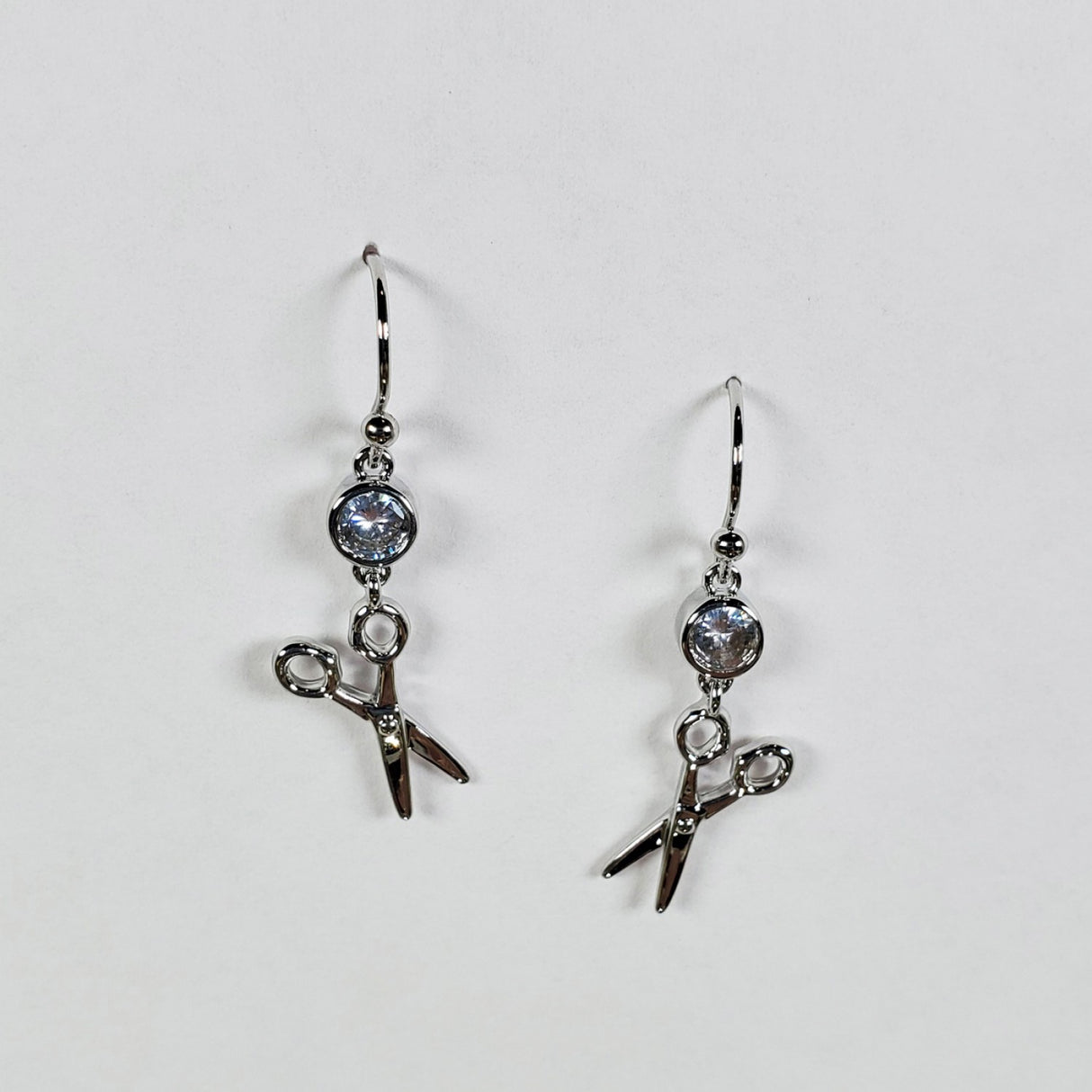 Scissor Drop Earring Silver by Quilt Spot