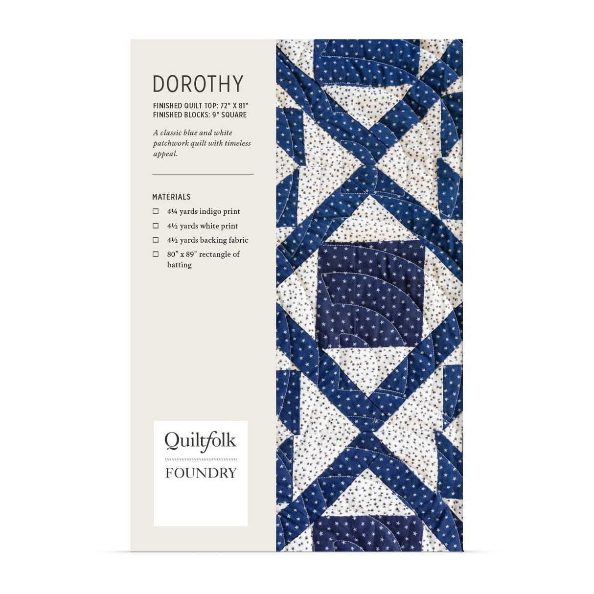 Back of the Dorothy Quilt Pattern by Quiltfolk