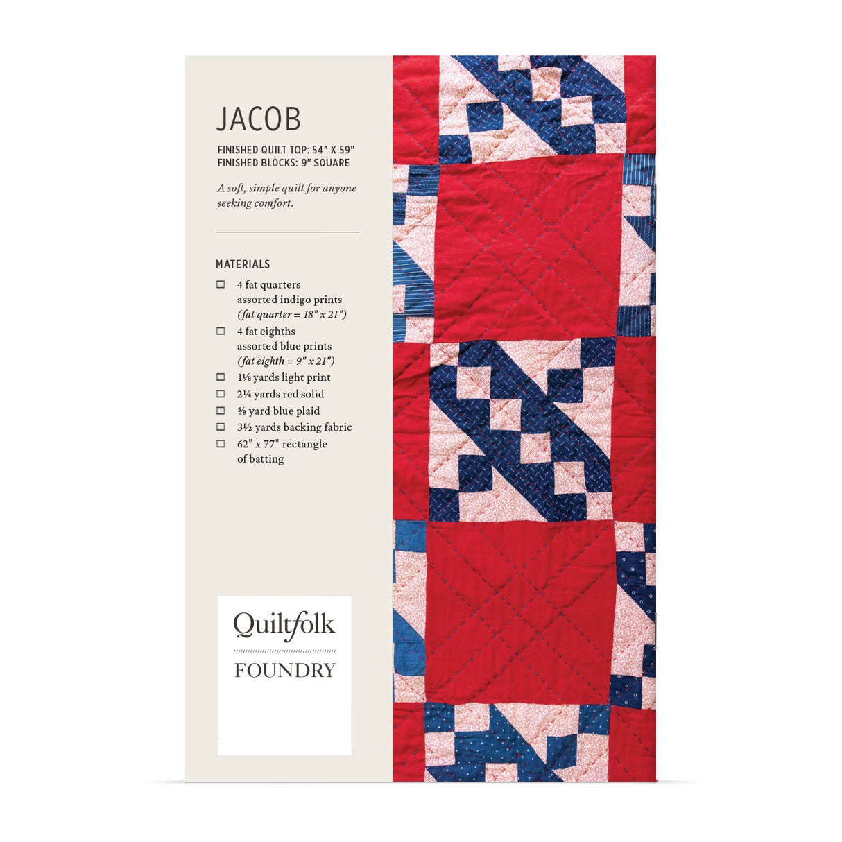Back of the Jacob Quilt Pattern by Quiltfolk