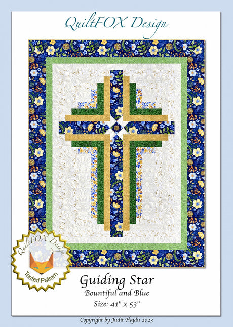 Guiding Star Bountiful & Blue Quilt Pattern by QuiltFox