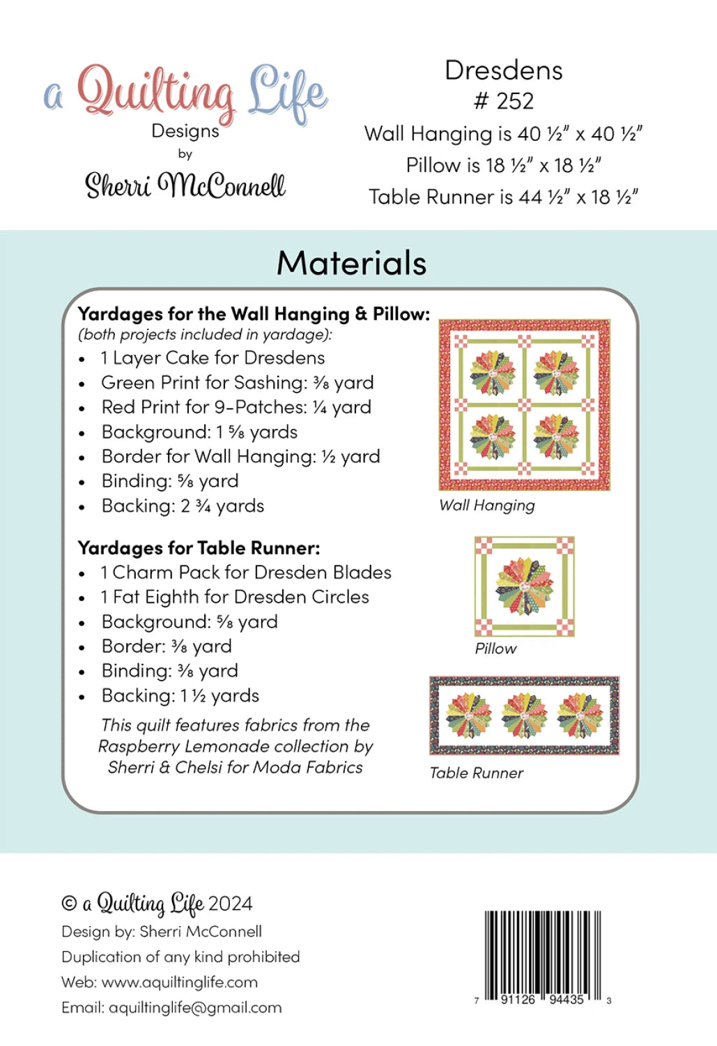 Back of the Dresdens by Quilting Life Designs