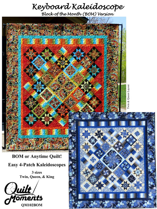 Keyboard Kaleidoscope BOM Quilt Patter by Quilt Moments