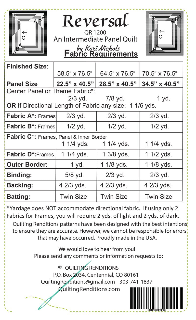 Reversal Quilt Pattern by Quilting Renditions