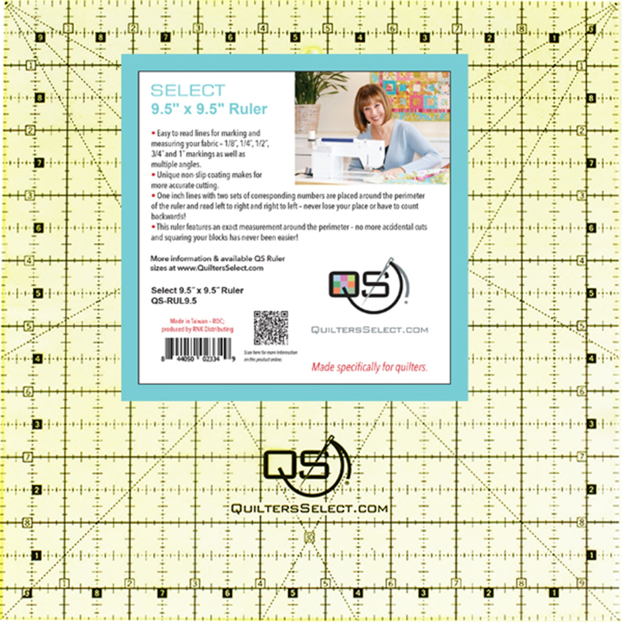 Quilter's Select Non-Slip Ruler 9-1/2in x 9-1/2in by Quilter's Select