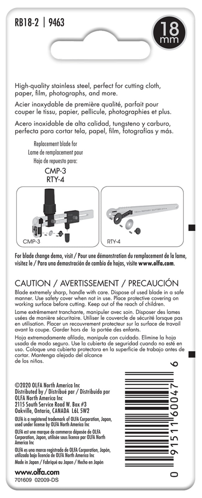Back of the 18mm Rotary Blade by Olfa