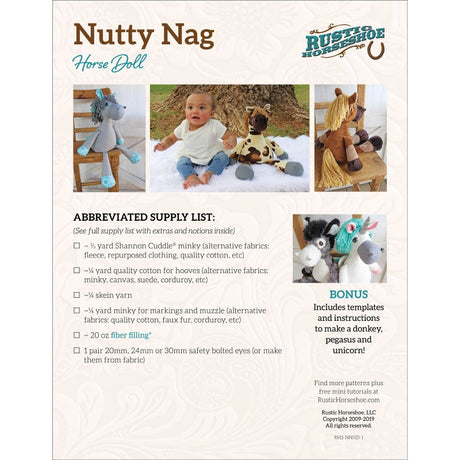 Back of the Nutty Nag Horse Pattern by Rustic Horseshoe