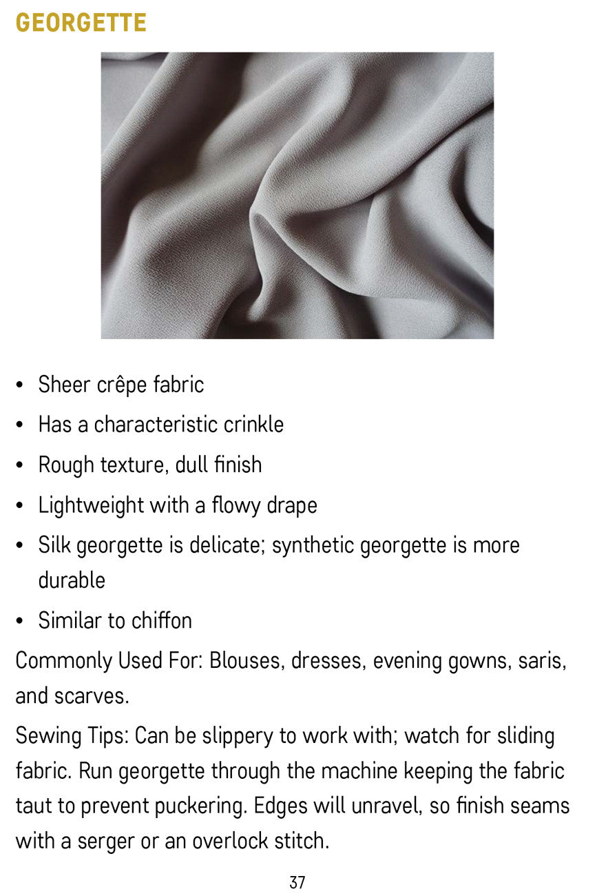 Common Fabrics for Sewing Book by Rocky Nook