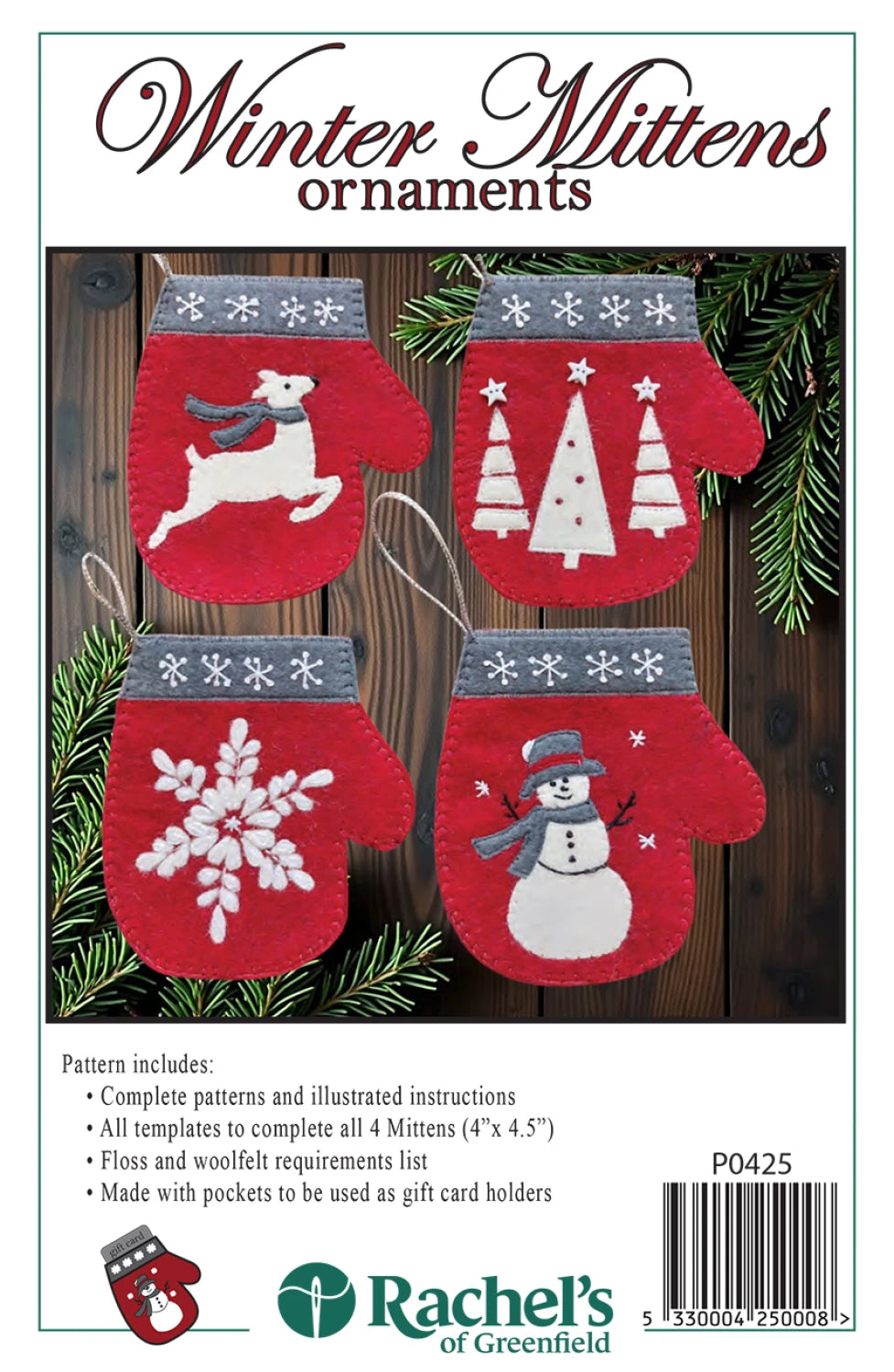 Winter Mittens Ornament Pattern by Rachels of Greenfield