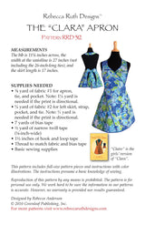 Back of the "Clara" Apron Downloadable Pattern by Rebecca Ruth Designs