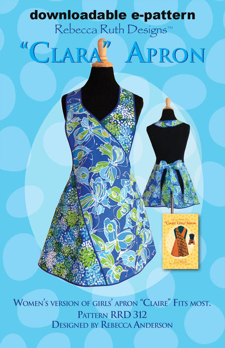"Clara" Apron Downloadable Pattern by Rebecca Ruth Designs