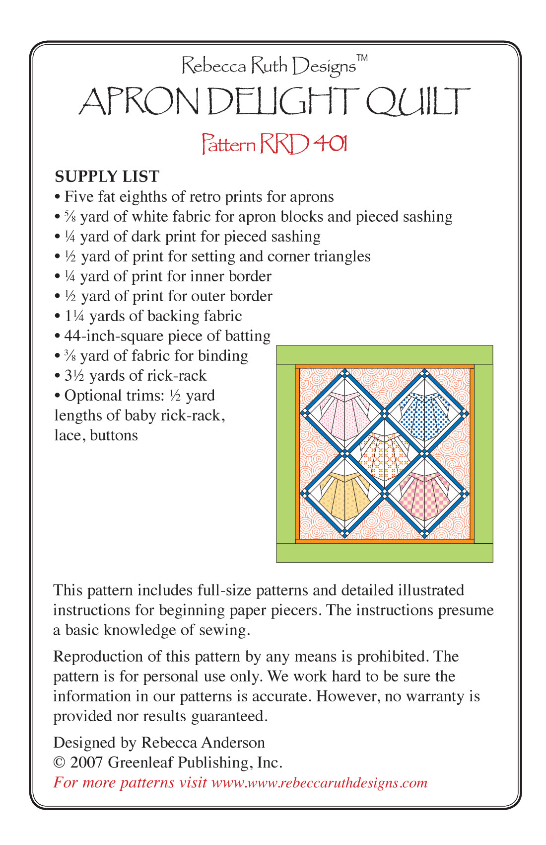 Back of the Arpon Delight Pattern by Rebecca Ruth Designs