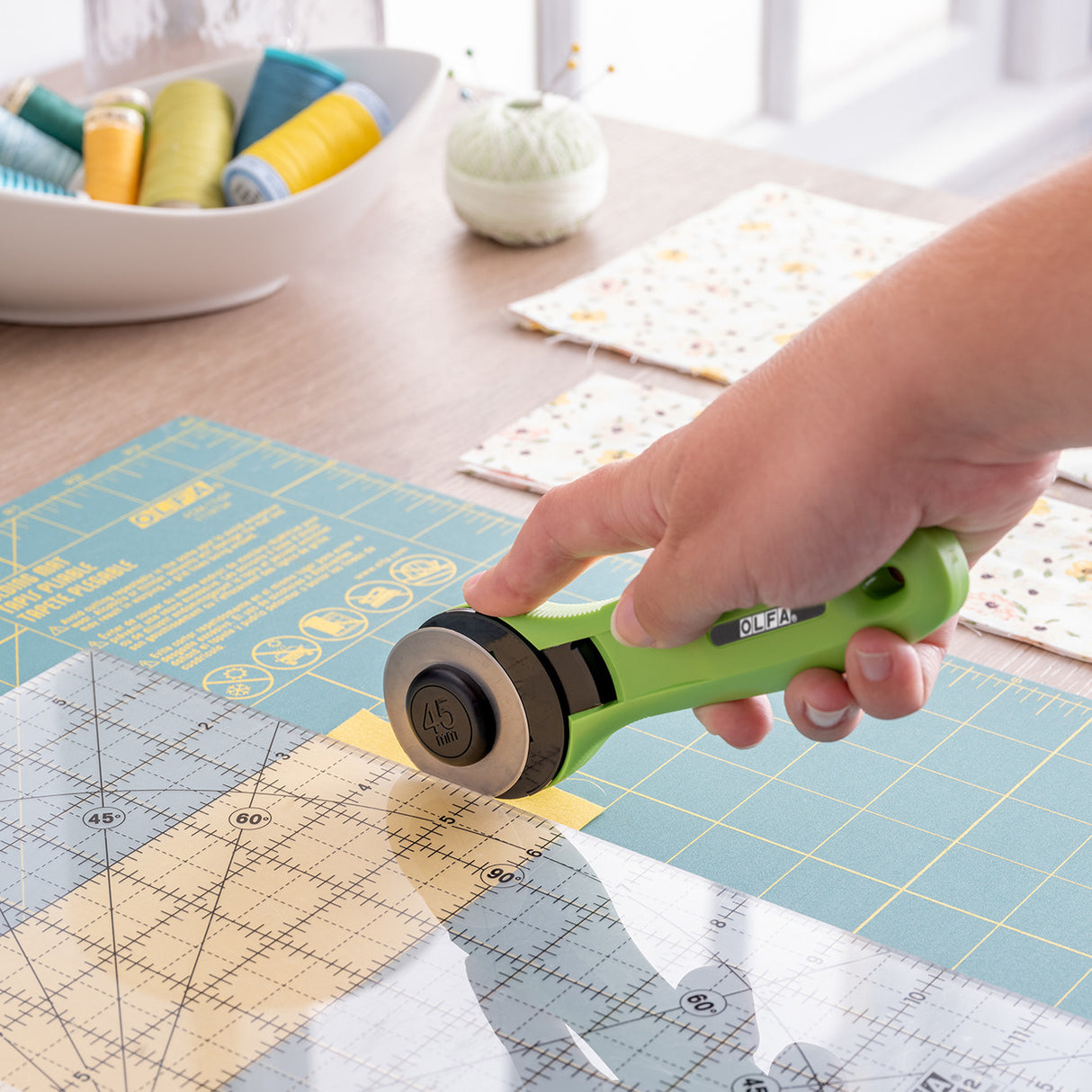 OLFA 45mm Quick-Change Rotary Cutter Lime by Olfa