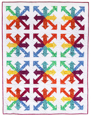 Rainbow Arrows Quilt Pattern by Flying Parrot Quilts