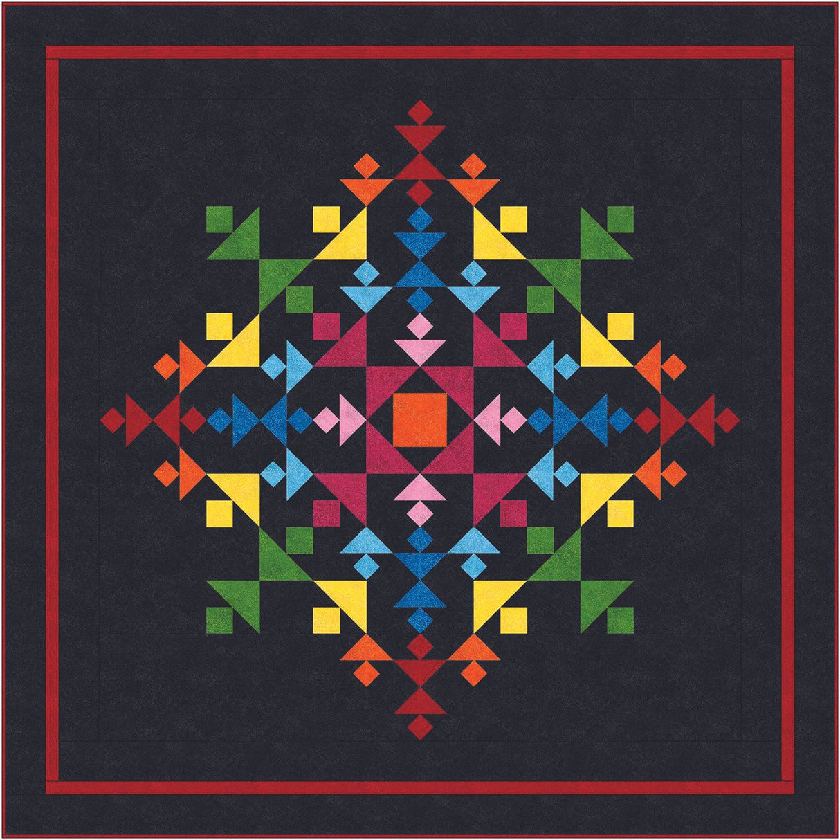 Rainbow Star Dark Downloadable Pattern by Windmill Quilts