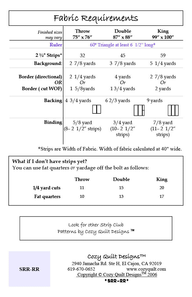 Back of the Road to Riches Downloadable Pattern by Cozy Quilt Designs
